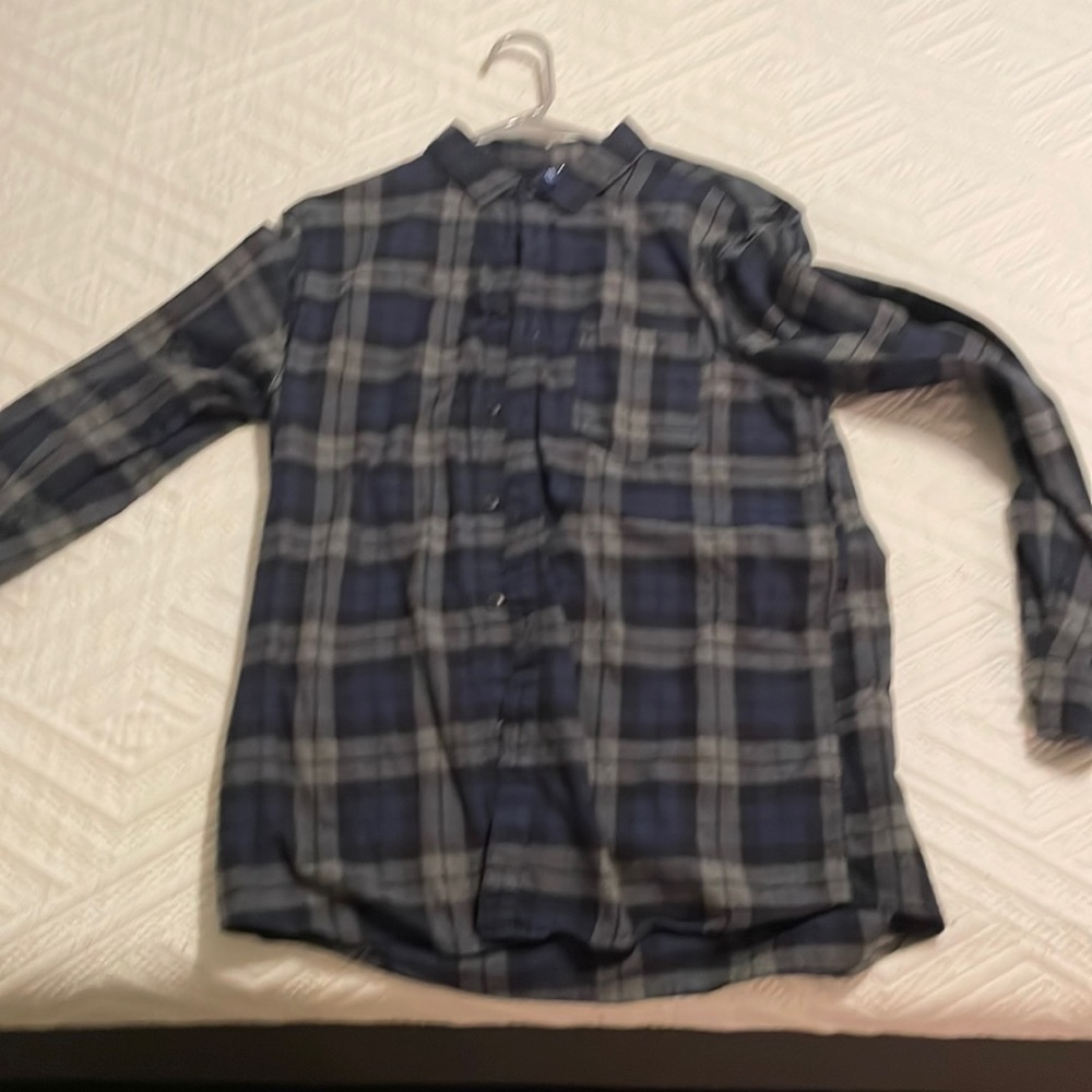 Divided blue flannel